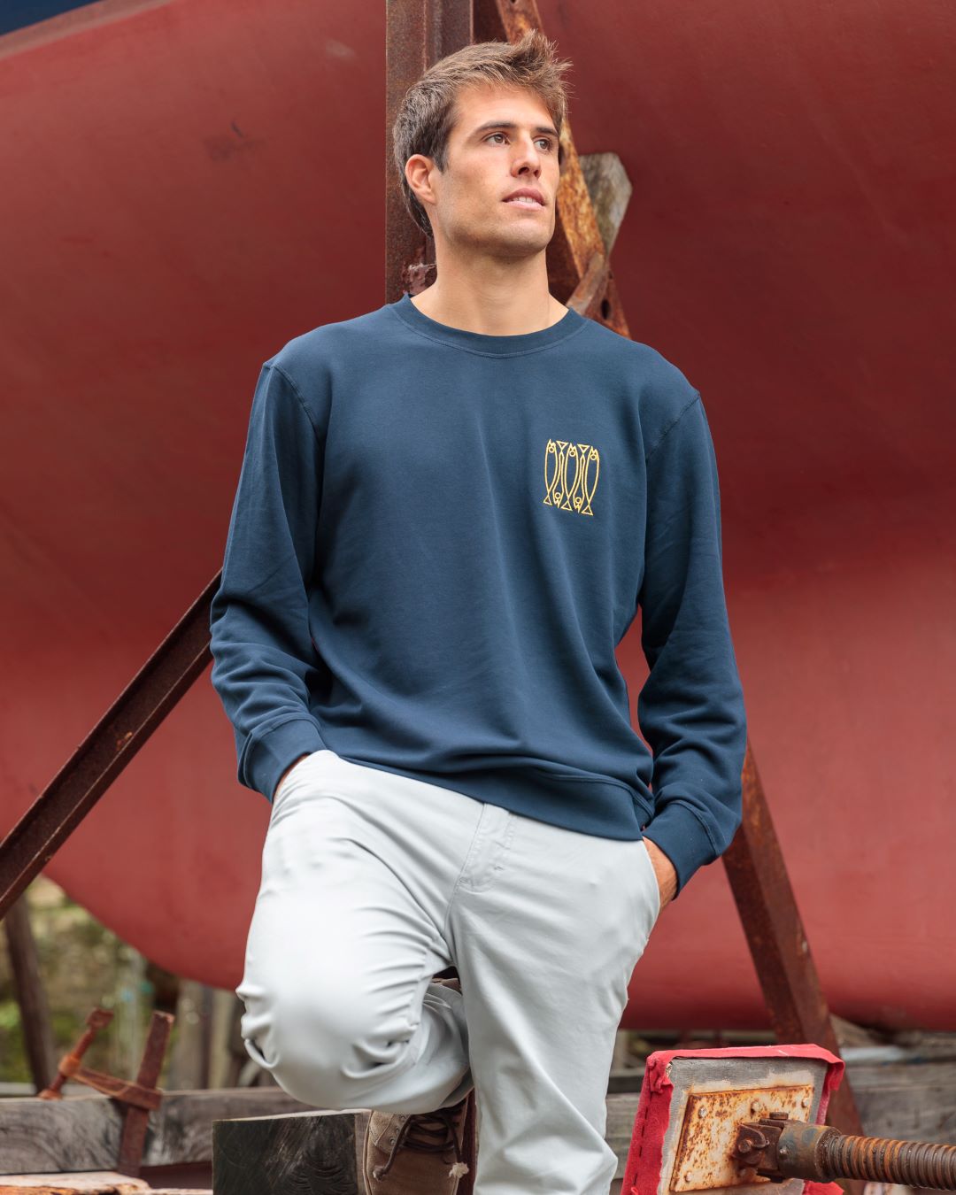 Xoubas Navy Blue Unisex Sweatshirt