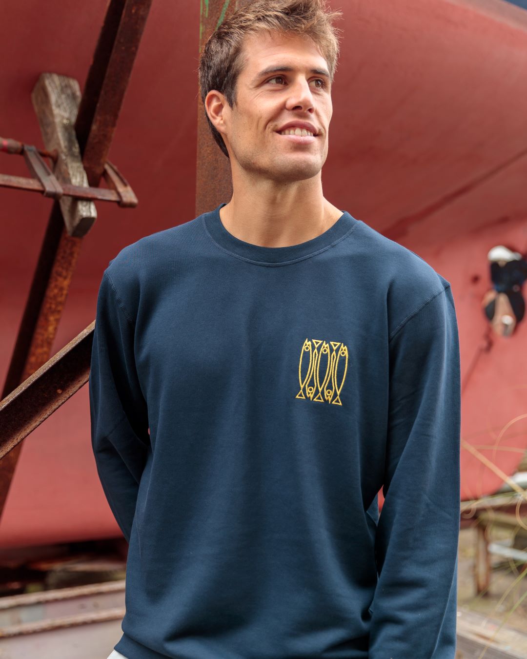 Xoubas Navy Blue Unisex Sweatshirt